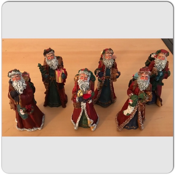 6 OLD STYLE SANTA CLAUSES FIGURINES APROX 5 in. - Picture 1 of 4